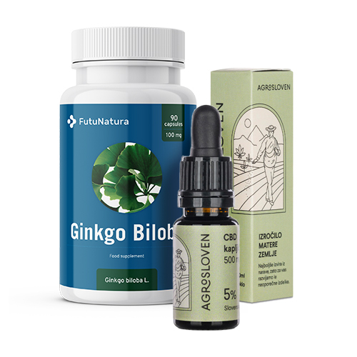Moč možganov: CBD kapljice + Ginko biloba, komplet