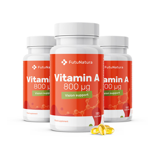 3x Vitamin A 800 µg, skupaj 540 mehkih kapsul