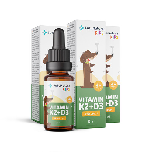 3x Vitamin K2+D3 v kapljicah – za otroke, skupaj 45 ml
