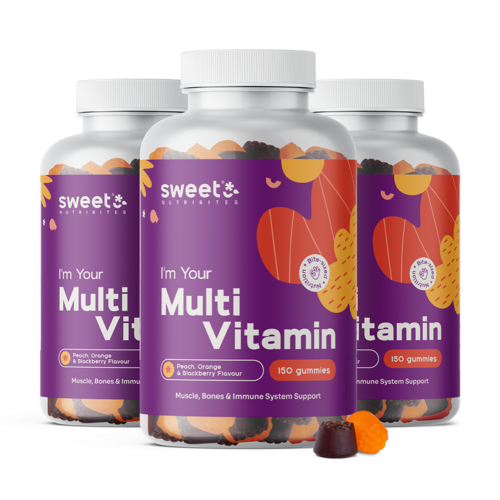 3x Multivitamini – gumiji z 10 vitamini, skupaj 450 gumi bonbonov