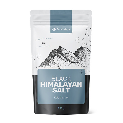 Zwarte Himalayazout – fijn gemalen, eetbaar, steenzout, niet-gejodeerd, 250 g