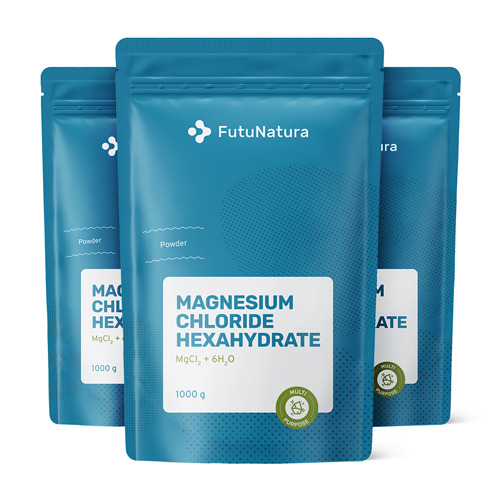 3x Magnesiumchloride in poedervorm, totaal 3000 g