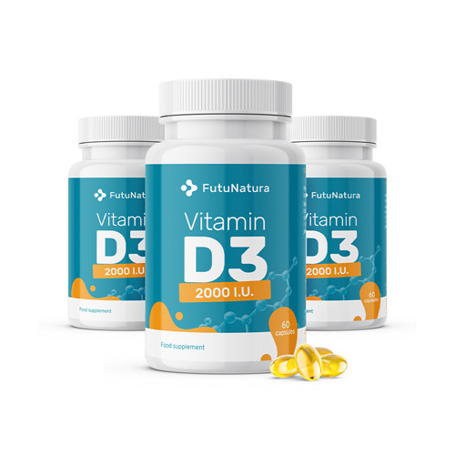 3x Vitamine D3 2000 IE, totaal 180 softgels