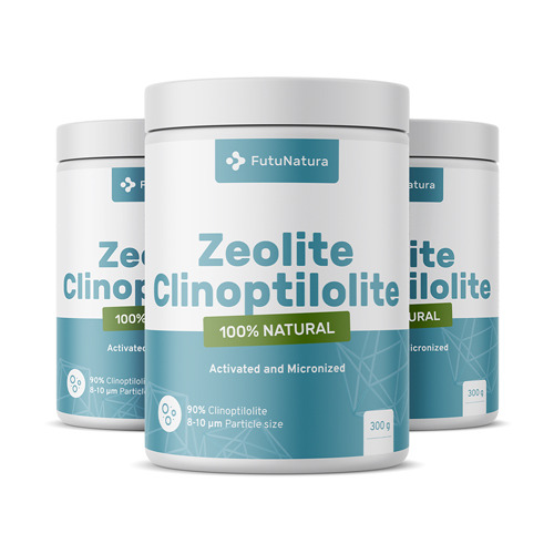 3x Zeoliet clinoptiloliet, totaal 900 g