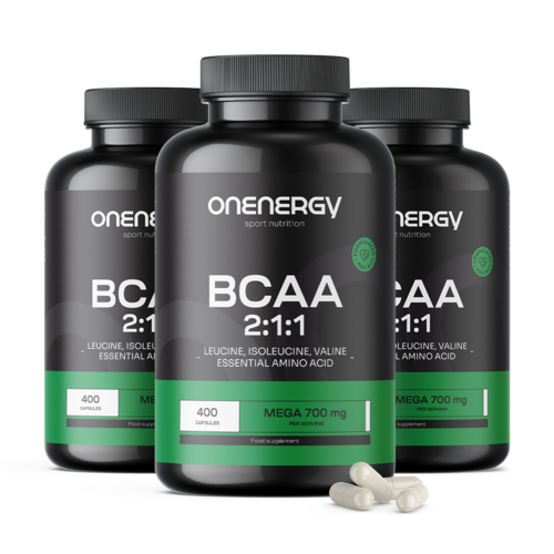 3x BCAA 2:1:1 Mega 700 mg, zusammen 1200 Kapseln
