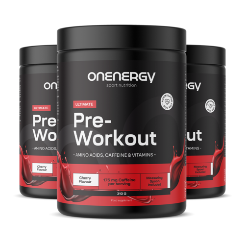 3x Pre-Workout - Pulver zur Zubereitung eines Getränks, zusammen 930 g