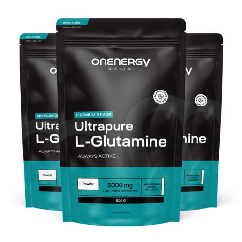 3x L-Glutamin – Getränkepulver, zusammen 1500 g