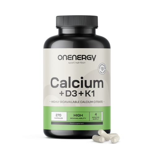 Calcium + Vitamin D3 und K1, 270 Kapseln
