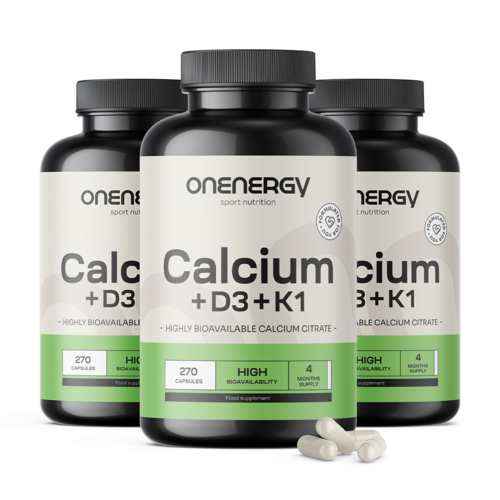 3x Calcium + Vitamin D3 und K1, zusammen 810 Kapseln