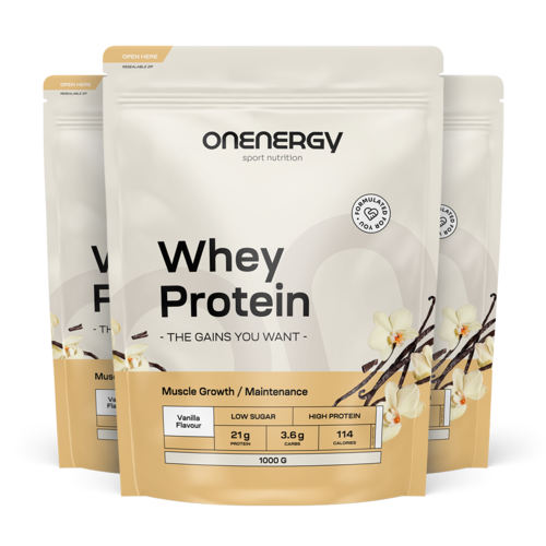 3x Whey Molkenproteine – Vanille, zusammen 3000 g