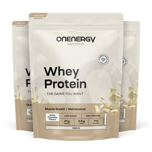 3x Whey Molkenproteine - weiße Schokolade, zusammen 3000 g