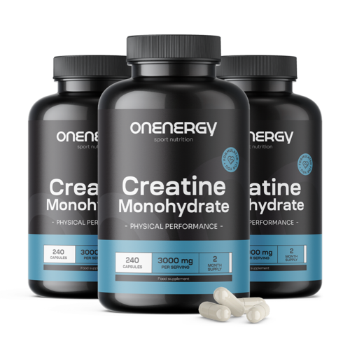 3x Kreatin Monohydrat 3000 mg, zusammen 720 Kapseln