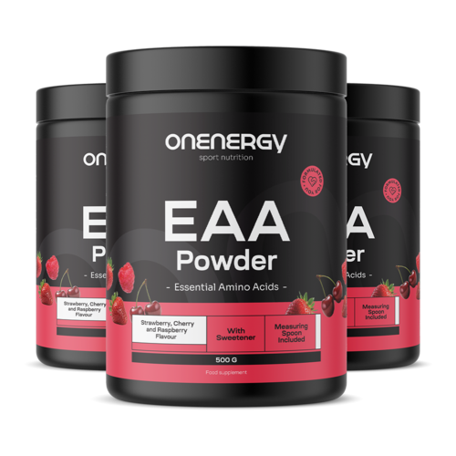 3x EAA in Pulverform - Himbeere, Kirsche, Erdbeere, zusammen 1500 g