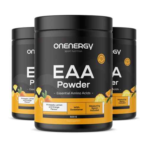 3x EAA in Pulverform - Ananas, Zitrone, Orange, zusammen 1500 g