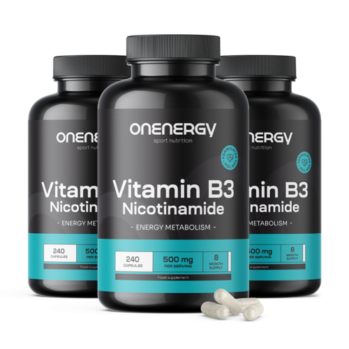 3x Vitamin B3 500 mg - Nikotinamid, zusammen 720 Kapseln