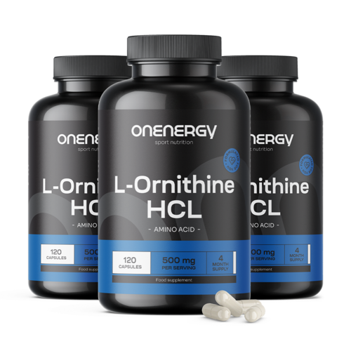 3x L-Ornithin HCL 500 mg, zusammen 360 Kapseln