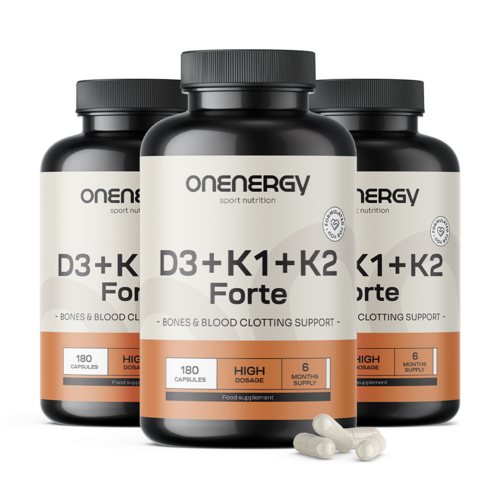 3x Vitamine D3 + K1 + K2 FORTE, zusammen 540 Kapseln