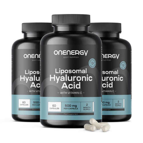 3x Liposomale Hyaluronsäure 500 mg, zusammen 180 Kapseln