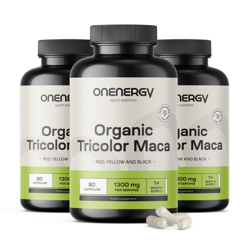 3x BIO Tricolor Maca, zusammen 270 Kapseln