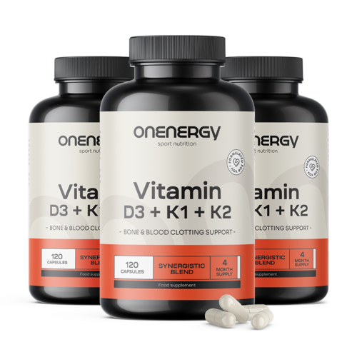 3x Vitamin D3 + K1 + K2, zusammen 360 Kapseln