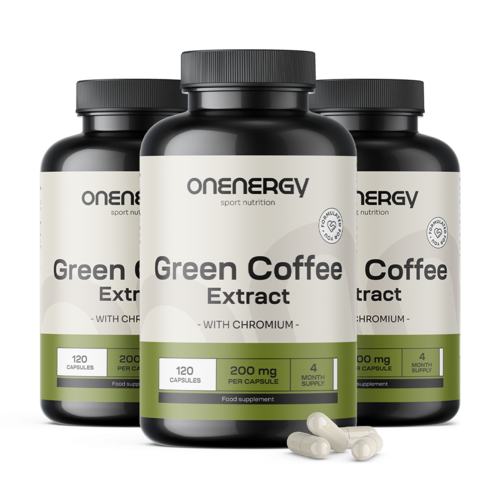 3x Grüner Kaffee – Extrakt, zusammen 360 Kapseln