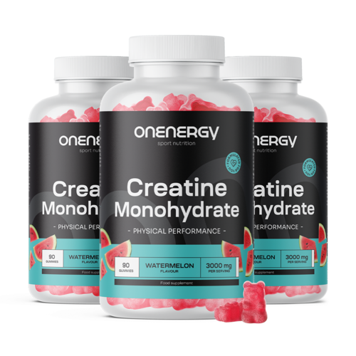 3x Kreatin Monohydrat 3000 mg – Wassermelone, zusammen 270 Gummibonbons