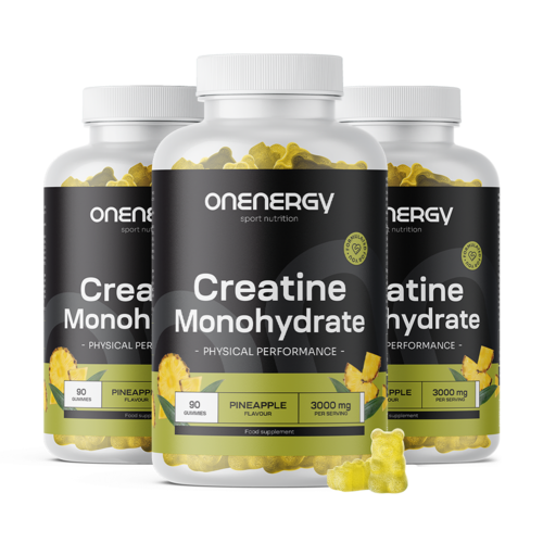 3x Kreatin Monohydrat 3000 mg – Ananas, zusammen 270 Gummibonbons