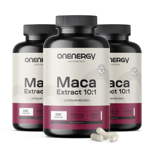 3x Maca – 10:1 Extrakt, zusammen 720 Kapseln