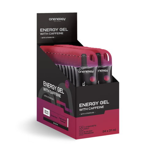 Energie-Gel mit Koffein – Beeren, 24 x 31 ml