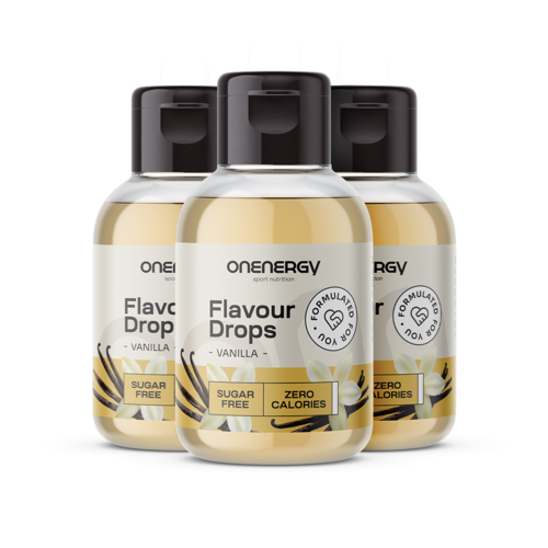 3x Flavour Drops Tropfen mit Süßungsmittel – Vanille, zusammen 150 ml