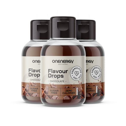3x Flavour Drops Tropfen mit Süßungsmittel – Schokolade, zusammen 150 ml