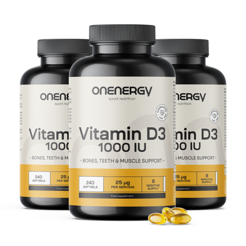 3x Vitamin D3 1000 I.E., zusammen 720 Weichkapseln