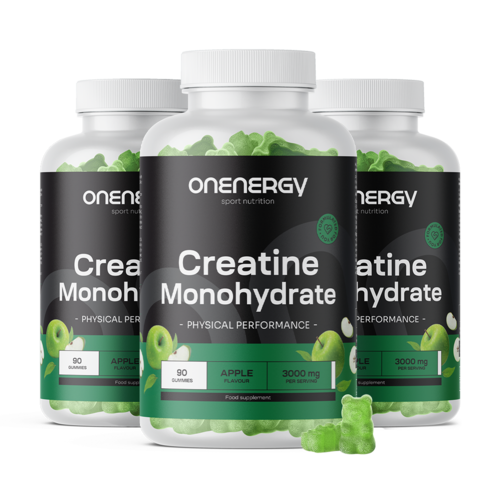 3x Kreatin monohidrat 3000 mg – jabuka, ukupno 270 gumenih bombona