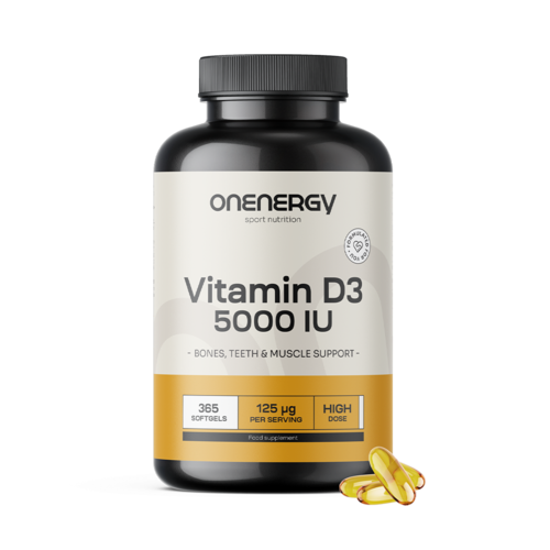 Vitamin D3 5000 IU, 365 mekih kapsula