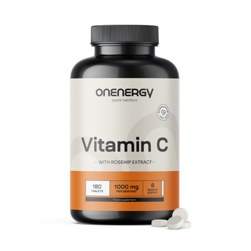 Vitamina C 1000 mg com rosa‑mosqueta, 180 comprimidos