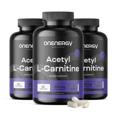 3x Acetil-L-carnitina HCl, total de 270 cápsulas