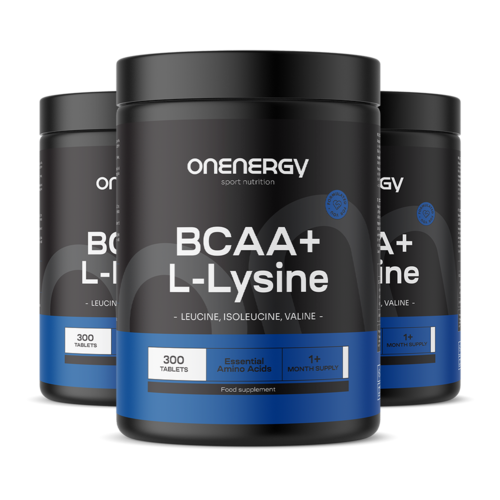 3x BCAA + L-lisina, total de 900 comprimidos