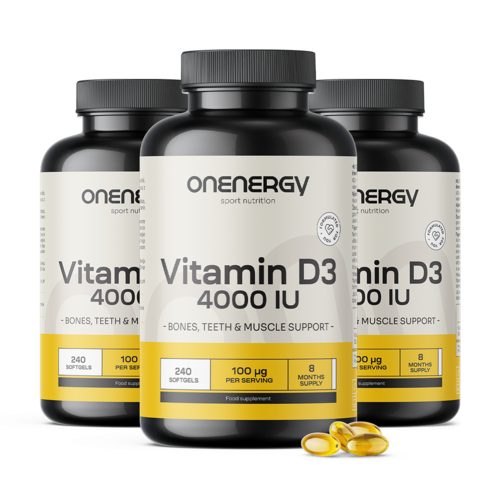3x Vitamín D3 4000 IU, spolu 720 mäkkých kapsúl