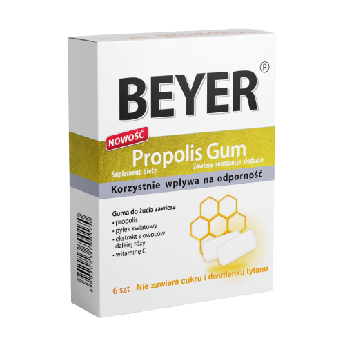 Propolis –  guma do żucia z propolisem, 6 gum do żucia