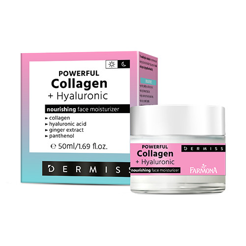 Nawilżający krem ​​z kolagenem i kwasem hialuronowym, 50 ml
