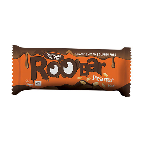 BIO Baton wegański Roobar - orzeszki ziemne & czekolada, 30 g