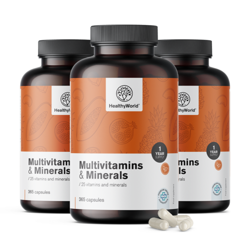 3x Multiwitaminy i minerały, razem 1095 kapsułek
