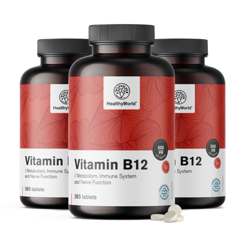 3x Witamina B12 500 µg, razem 1095 tabletek
