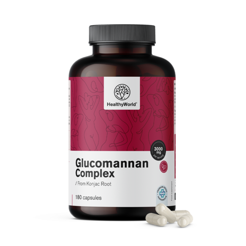 Glukomanan kompleks 3000 mg, 180 kapsułek