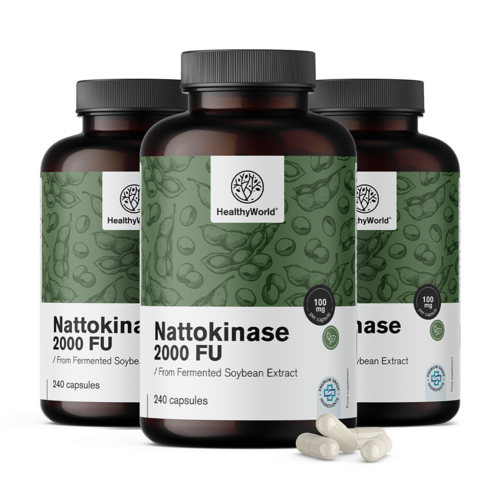 3x Nattokinaza 2000 FU, razem 720 kapsułek