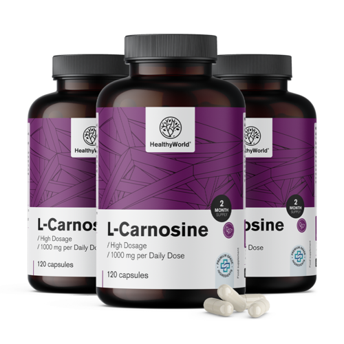 3x L-karnozyna 1000 mg, razem 360 kapsułek