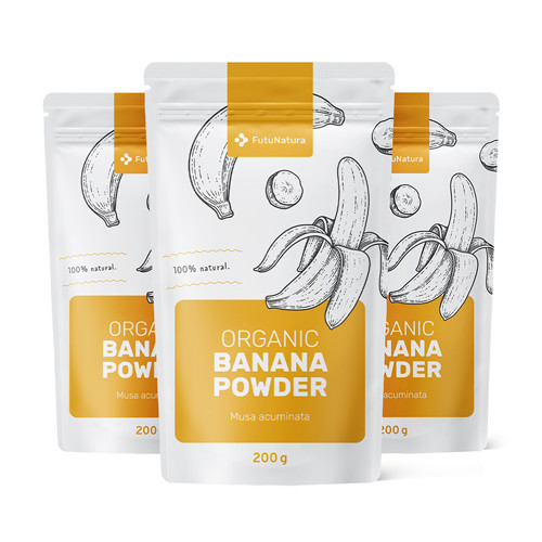 3x BIO Banan w proszku, razem 600 g