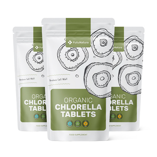3x BIO Chlorella 400 mg, razem 1125 tabletek