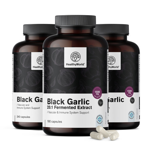 3x Czarny czosnek 1500 mg, razem 540 kapsułek