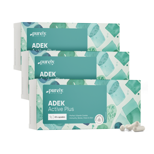 3x Witaminy ADEK Active Plus, razem 180 kapsułek